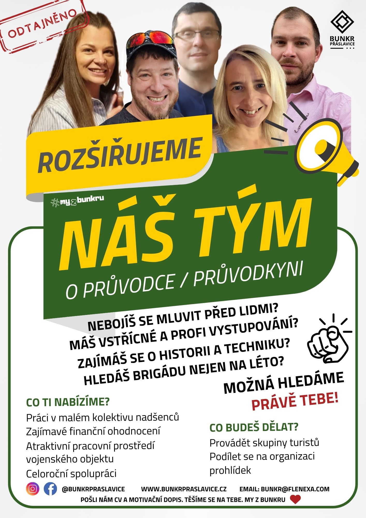 Nabíráme markeťáka Odtajněný bunkr Přáslavice a jeho proměna